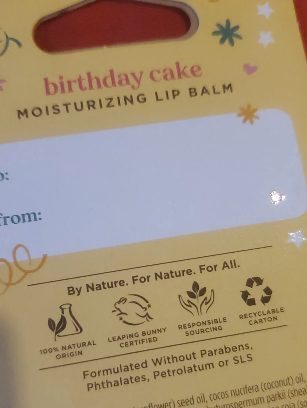 Burt's Bees Birthday Cake Moisturizing Lip Balm New